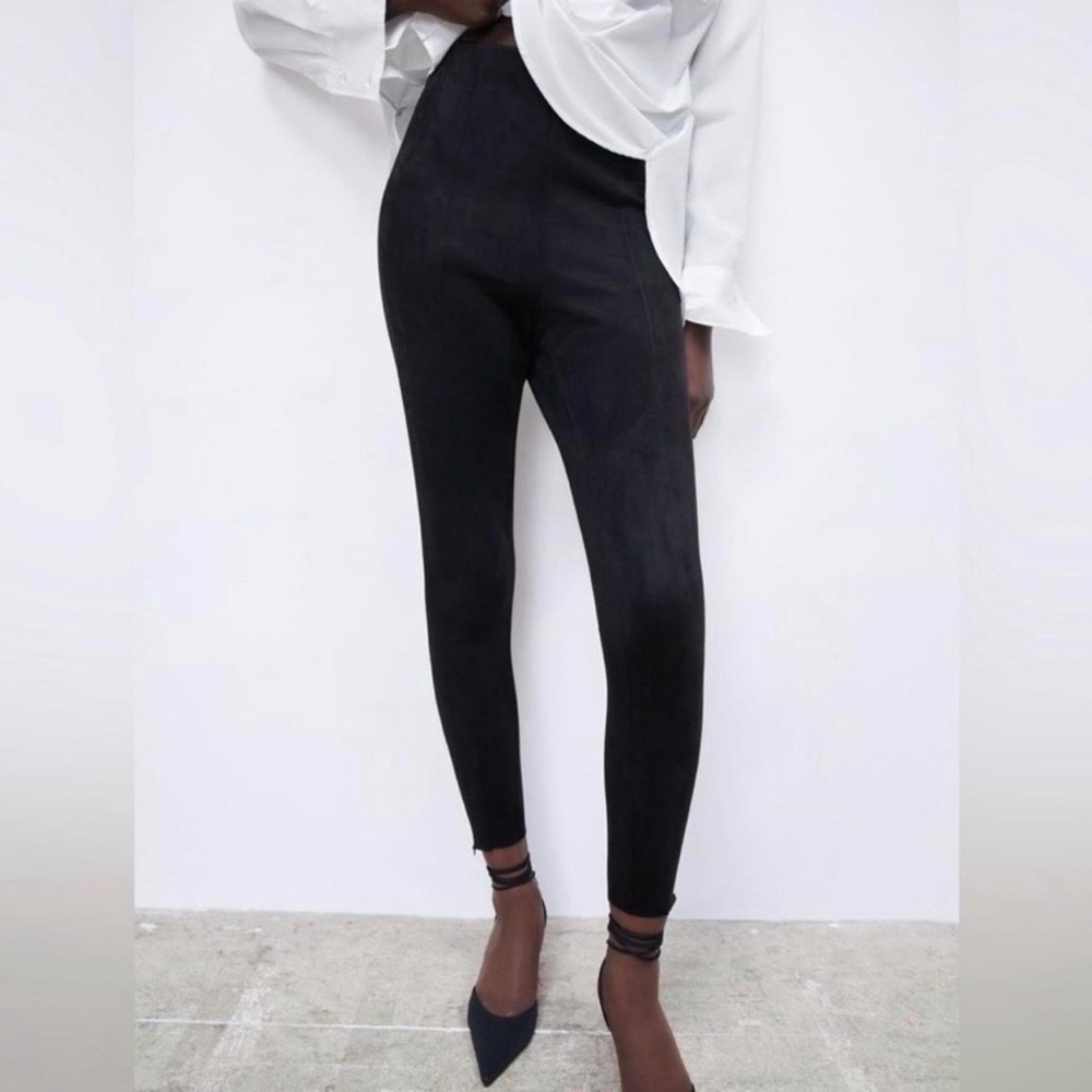 Zara Black suede Women's Pants